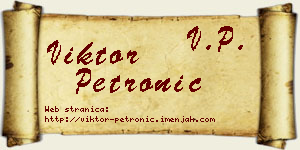 Viktor Petronić vizit kartica